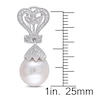 Thumbnail Image 1 of Cultured Pearl Earrings 1/20 ct tw Diamonds Sterling Silver