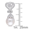 Thumbnail Image 2 of Cultured Pearl Earrings 1/20 ct tw Diamonds Sterling Silver