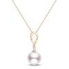 Thumbnail Image 0 of Akoya Cultured Pearl Necklace Diamond Accent 14K Yellow Gold