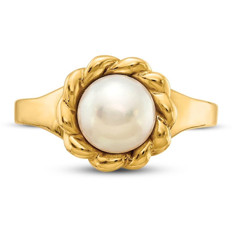 Main Image 3 of Freshwater Cultured Pearl Ring 14K Yellow Gold