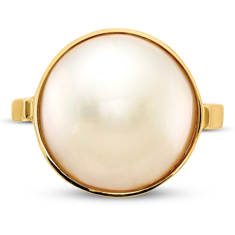Main Image 3 of Freshwater Cultured Pearl Ring 14K Yellow Gold