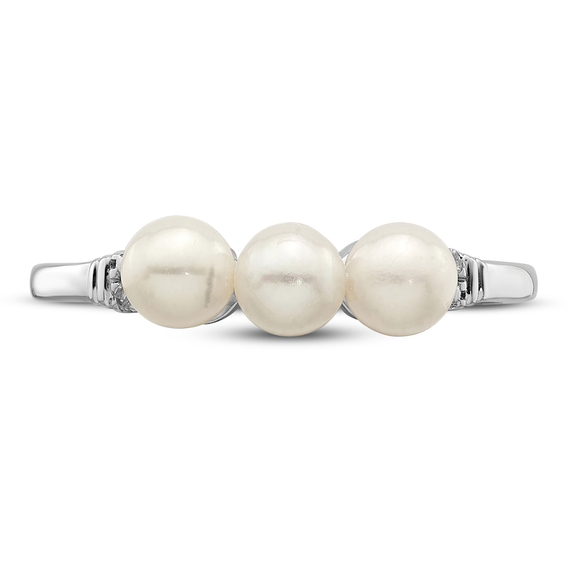Main Image 3 of Freshwater Cultured Pearl Ring Diamond Accent Sterling Silver