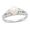 Thumbnail Image 0 of Freshwater Cultured Pearl Ring 1/10 ct tw Diamonds 14K White Gold