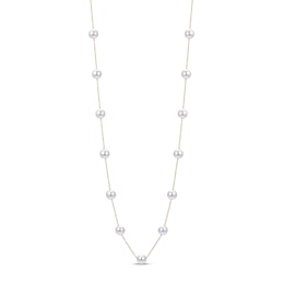 Akoya Cultured Pearl Necklace 14K Yellow Gold