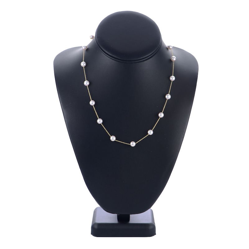 Main Image 2 of Akoya Cultured Pearl Necklace 14K Yellow Gold