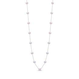 Akoya Cultured Pearl Necklace 14K White Gold