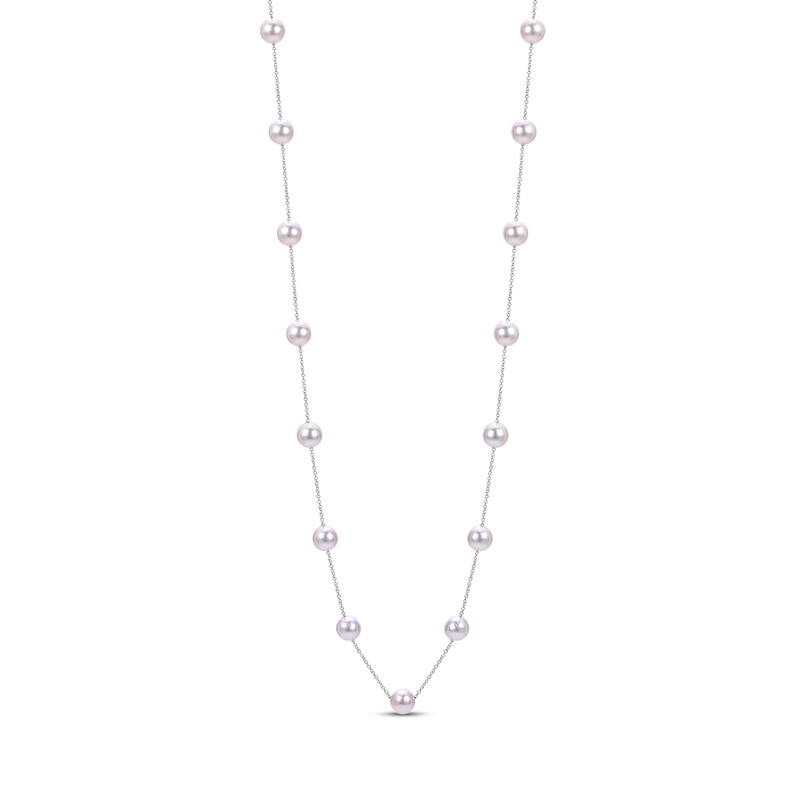Akoya Cultured Pearl Necklace 14K White Gold