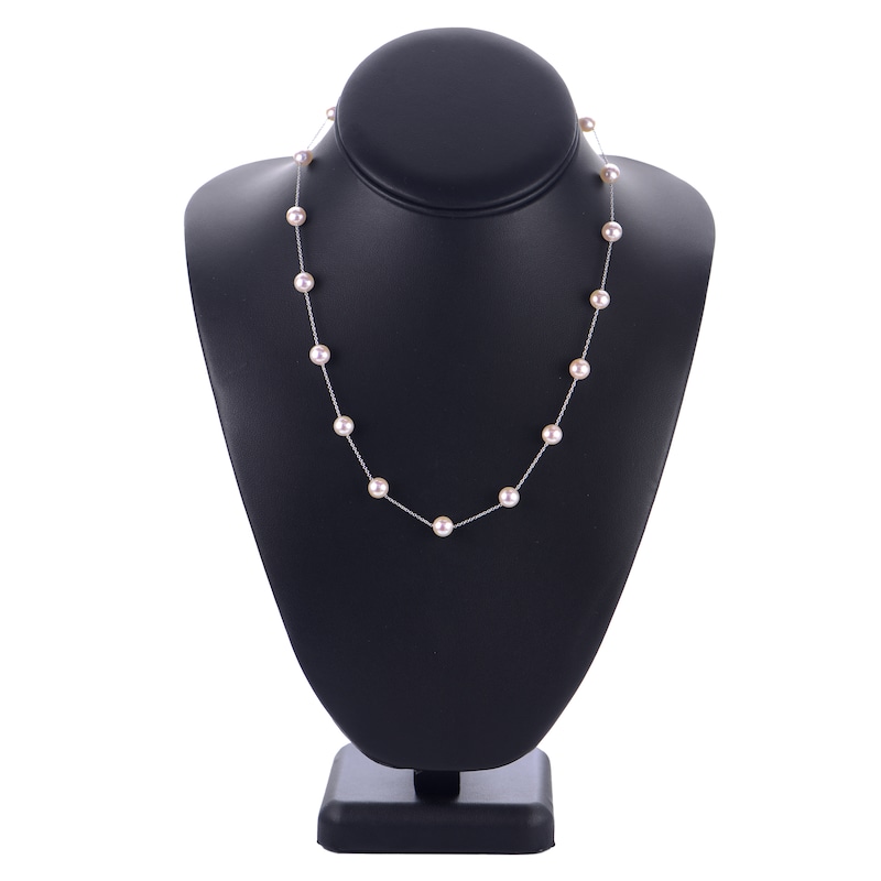 Main Image 2 of Akoya Cultured Pearl Necklace 14K White Gold