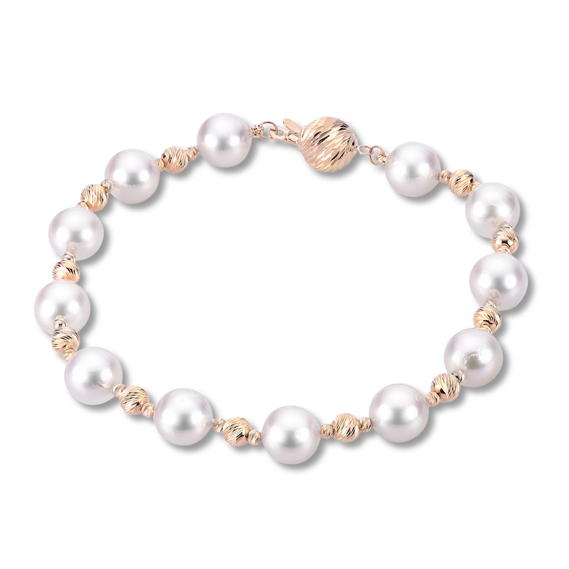 Akoya Cultured Pearl Bracelet 14K Yellow Gold