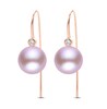 Pink Cultured Freshwater Pearl Threader Earrings 1/15 ct tw Diamonds 14K Rose Gold