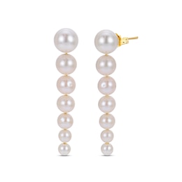 Freshwater Cultured Pearl Dangle Earrings 14K Yellow Gold