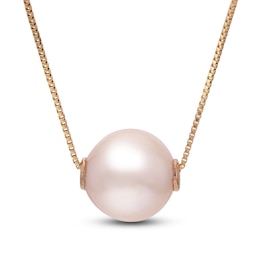 Pink Freshwater Cultured Pearl Necklace 14K Rose Gold