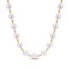 Thumbnail Image 1 of Diamond-Cut Akoya Cultured Pearl Necklace 14K Yellow Gold