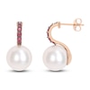 Thumbnail Image 0 of Freshwater Cultured Pearl & Natural Ruby Drop Earrings 10K Rose Gold