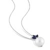 Thumbnail Image 3 of Freshwater Cultured Pearl & Natural Blue Sapphire Necklace 10K White Gold