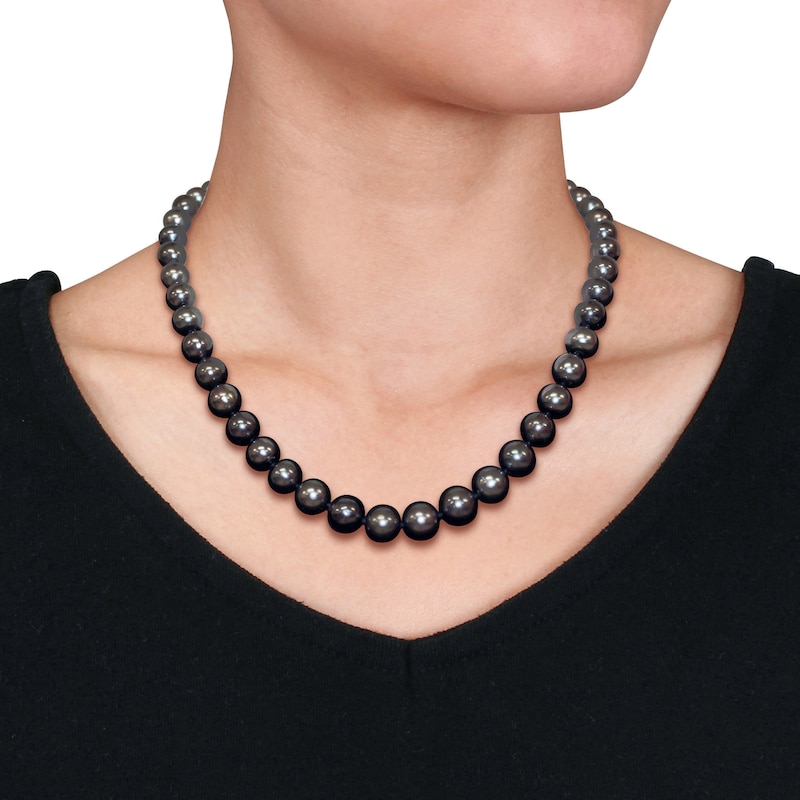 Main Image 2 of Tahitian Freshwater Cultured Pearl Strand Necklace 14K White Gold