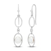 Thumbnail Image 0 of Freshwater Cultured Pearl & White Lab-Created Sapphire Drop Earrings Sterling Silver