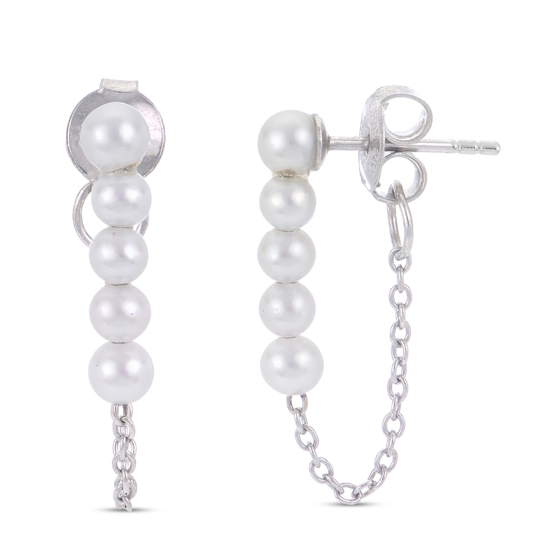 Freshwater Cultured Pearl Drop Earrings Sterling Silver