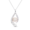 Thumbnail Image 1 of Freshwater Cultured Pearl & Natural White Topaz Necklace Sterling Silver