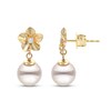 Thumbnail Image 1 of Akoya Cultured Pearl Earrings 1/20 ct tw Diamonds 14K Yellow Gold