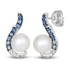 Thumbnail Image 1 of Le Vian Natural Sapphire & Freshwater Cultured Pearl Earrings 14K Vanilla Gold