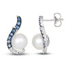 Thumbnail Image 1 of Le Vian Natural Sapphire & Freshwater Cultured Pearl Earrings 14K Vanilla Gold