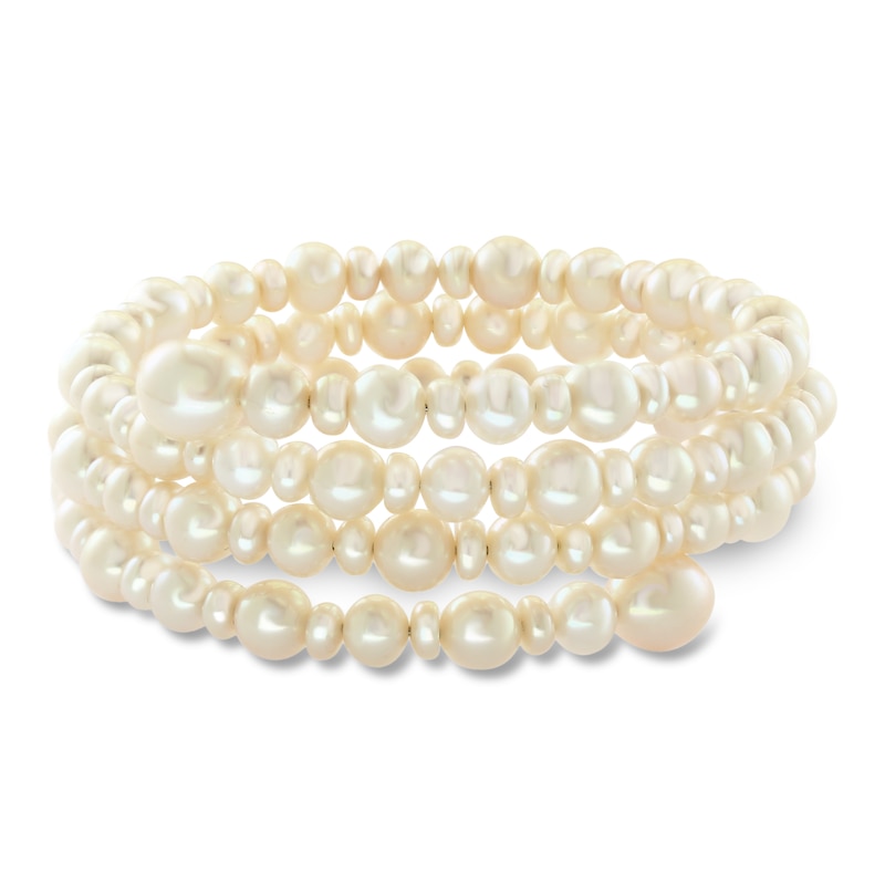 LALI Jewels Cultured Freshwater Pearl Wire Wrap Bangle Bracelet 14K ...