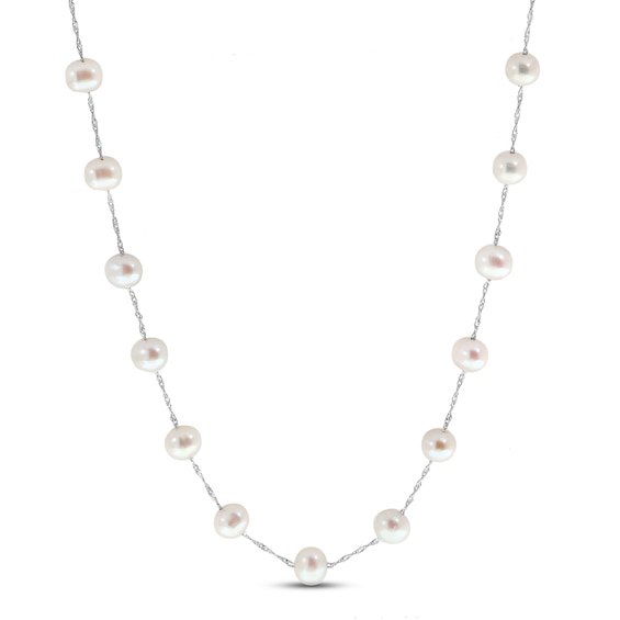LALI Jewels Freshwater Cultured Pearl Necklace 14K White Gold