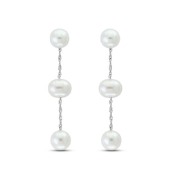 LALI Jewels Cultured Freshwater Pearl Drop Earrings 14K White Gold