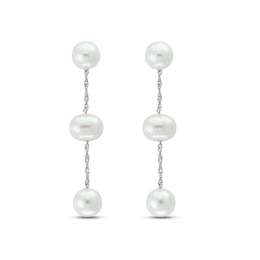 LALI Jewels Freshwater Cultured Pearl Drop Earrings 14K White Gold