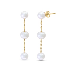 LALI Jewels Cultured Freshwater Pearl Drop Earrings 14K Yellow Gold