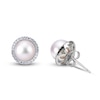 Thumbnail Image 0 of Cultured South Sea Pearl Stud Earrings 1/4 ct tw Diamonds 14K White Gold