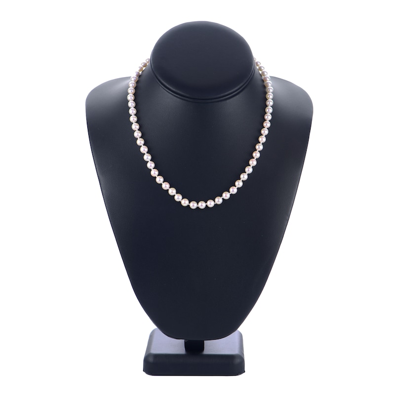 Main Image 2 of Akoya Cultured Pearl Necklace 14K White Gold 16"
