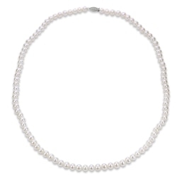 Akoya Cultured Pearl Necklace 14K White Gold 24"