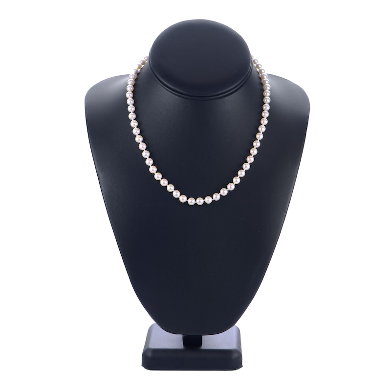 Main Image 4 of Akoya Cultured Pearl Necklace 14K White Gold 16"