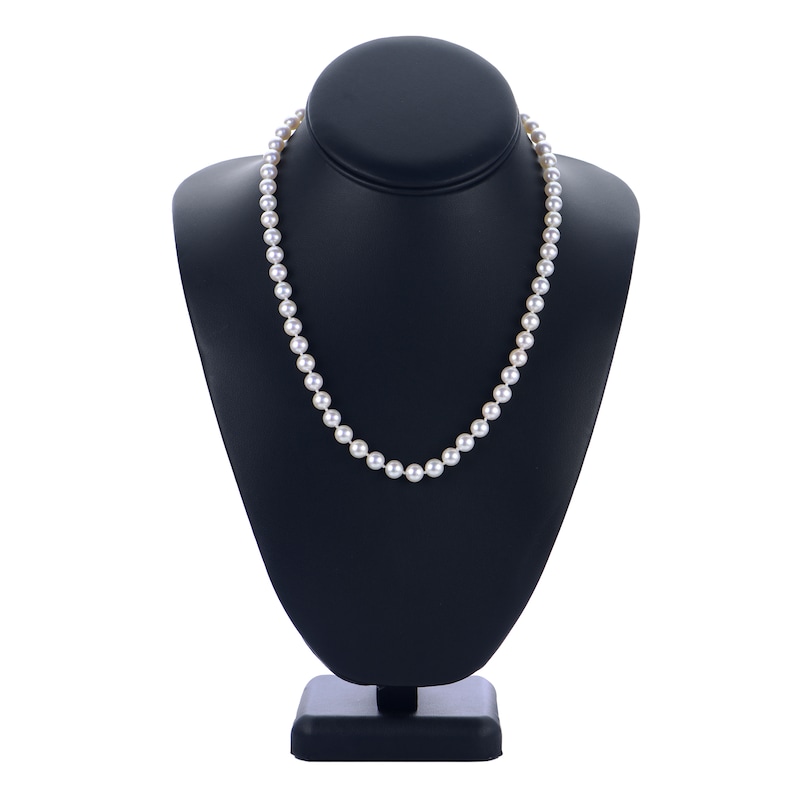 Main Image 4 of Akoya Cultured Pearl Necklace 14K White Gold 24"