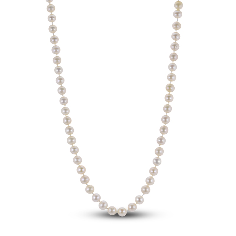 Main Image 2 of Akoya Cultured Pearl Necklace 14K White Gold 30"