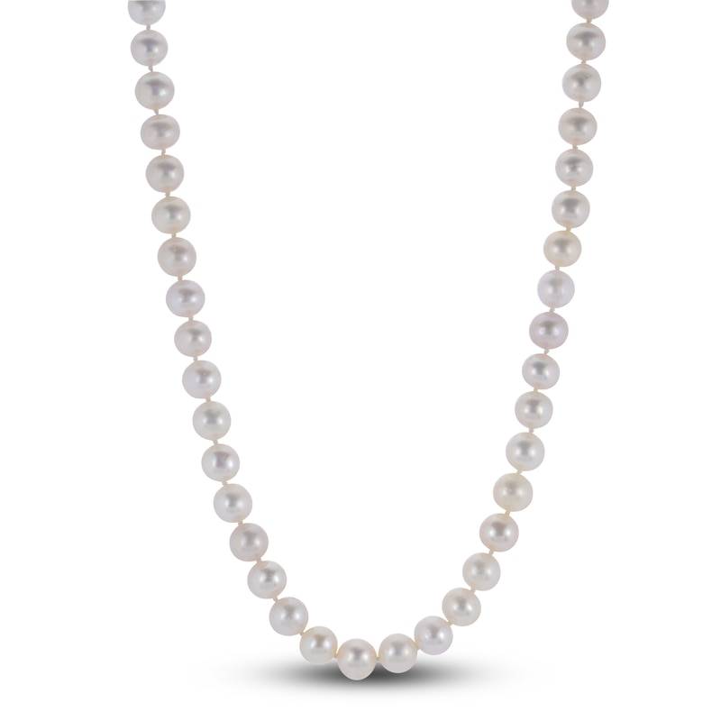 Main Image 2 of Akoya Cultured Pearl Necklace 14K White Gold 18"