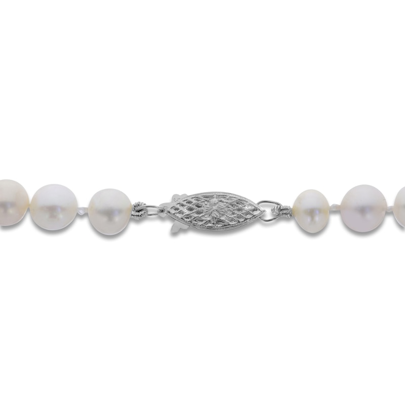 Main Image 3 of Akoya Cultured Pearl Necklace 14K White Gold 18"