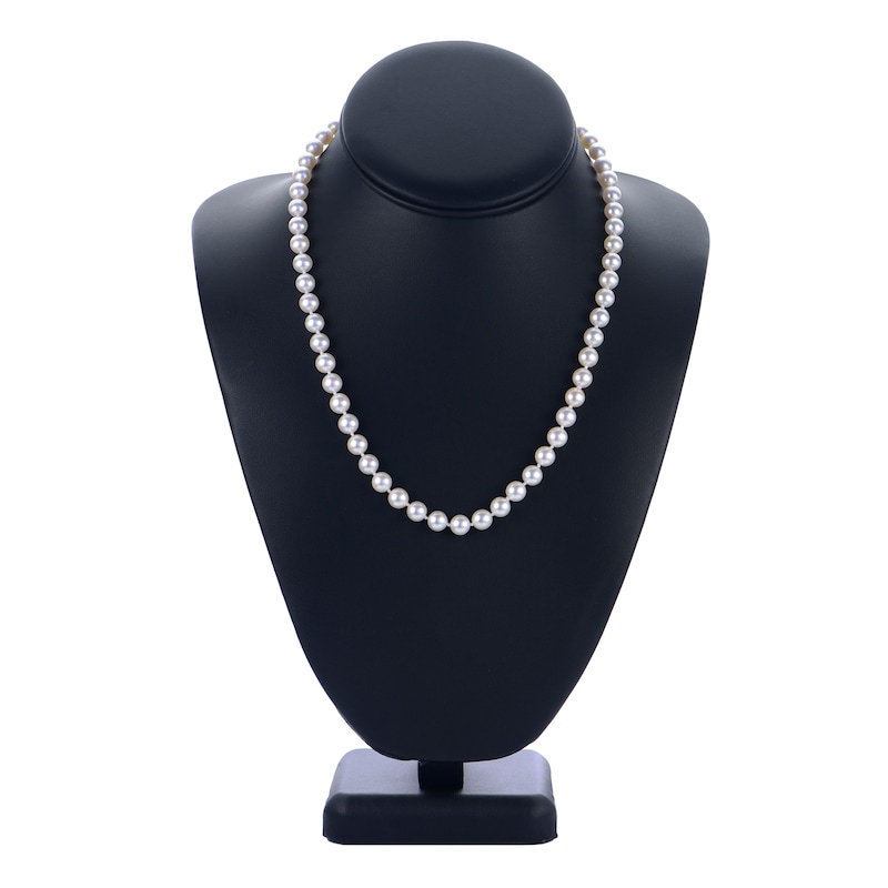 Main Image 4 of Akoya Cultured Pearl Necklace 14K White Gold 18"