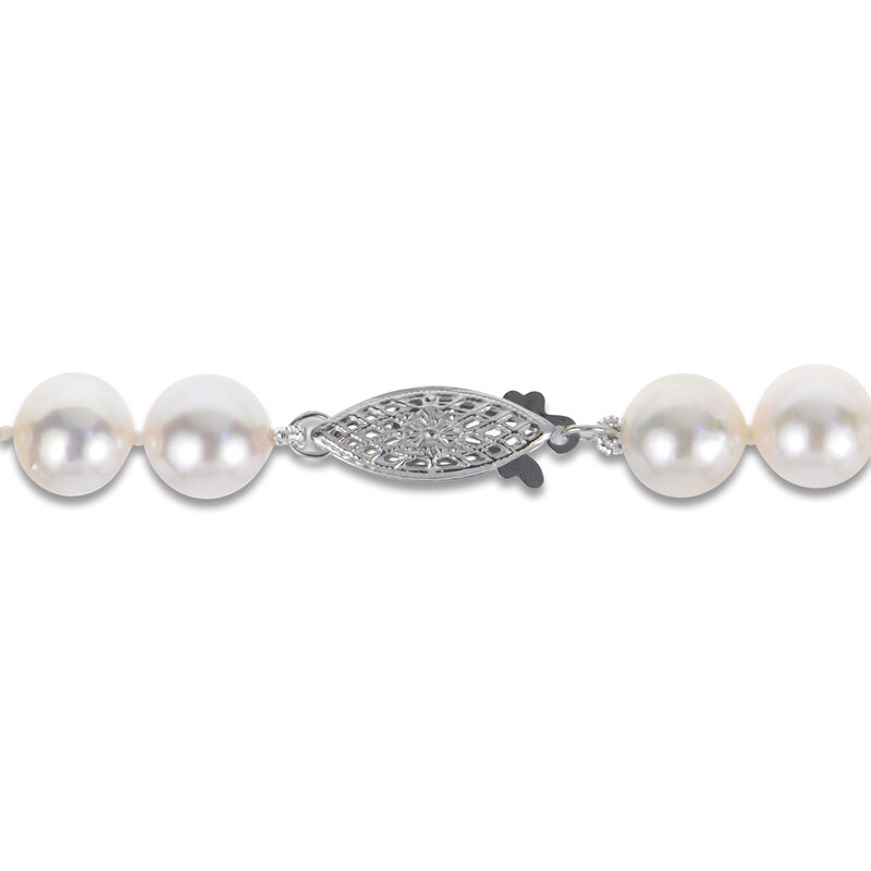 Main Image 3 of Akoya Cultured Pearl Necklace 14K White Gold 20"