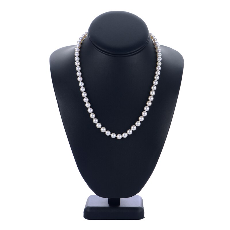 Main Image 4 of Akoya Cultured Pearl Necklace 14K White Gold 20"