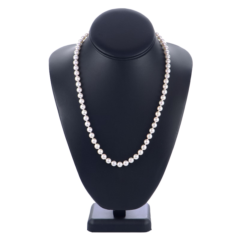 Main Image 4 of Akoya Cultured Pearl Necklace 14K White Gold 24"