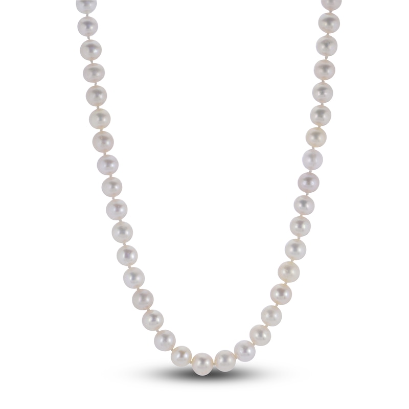 Main Image 2 of Akoya Cultured Pearl Necklace 14K White Gold 18"