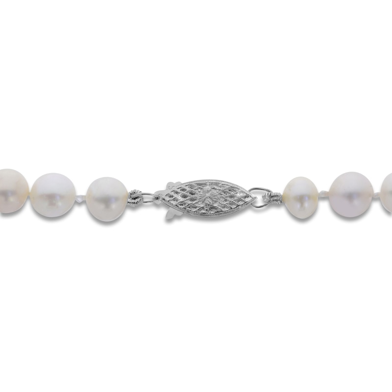 Main Image 3 of Akoya Cultured Pearl Necklace 14K White Gold 18"