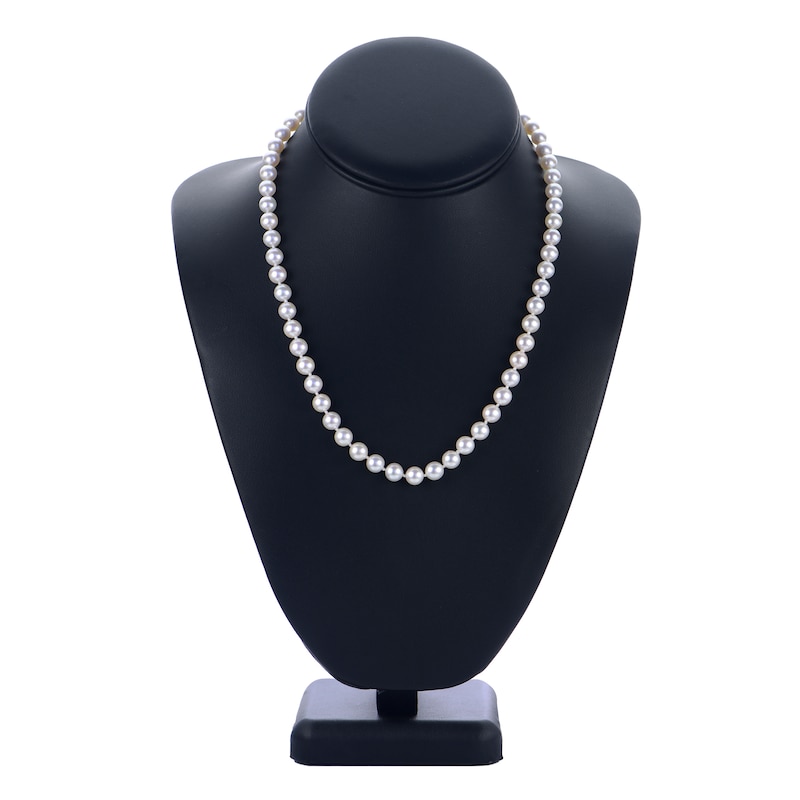 Main Image 4 of Akoya Cultured Pearl Necklace 14K White Gold 18"