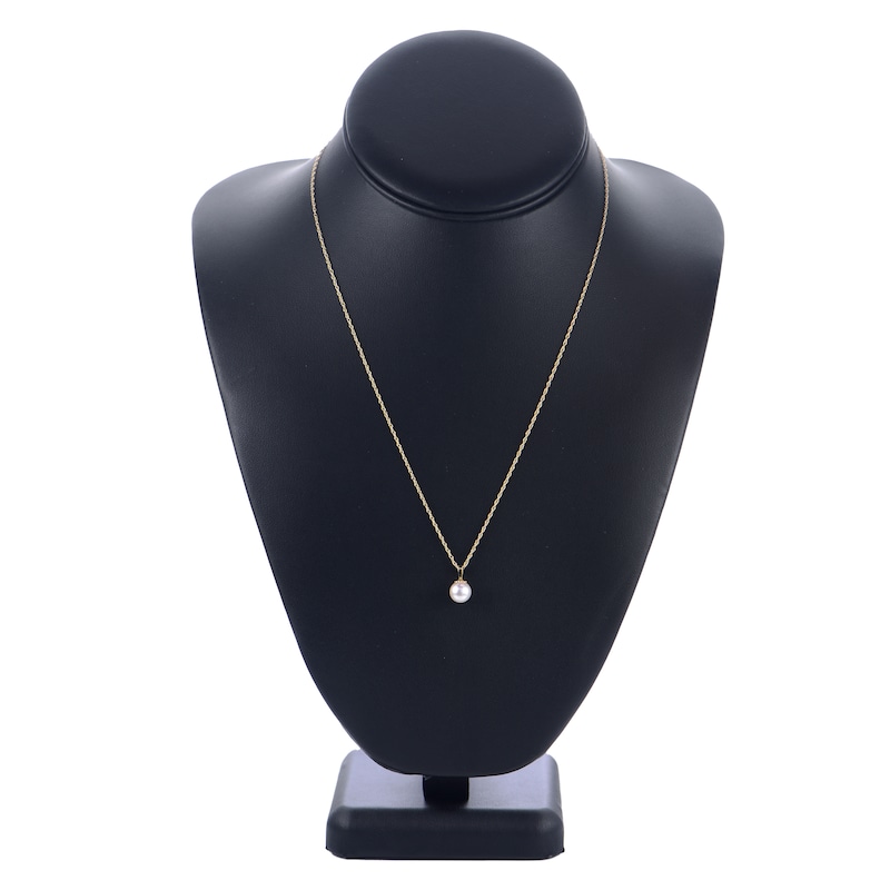 Main Image 2 of Akoya Cultured Pearl Necklace 14K Yellow Gold 18"