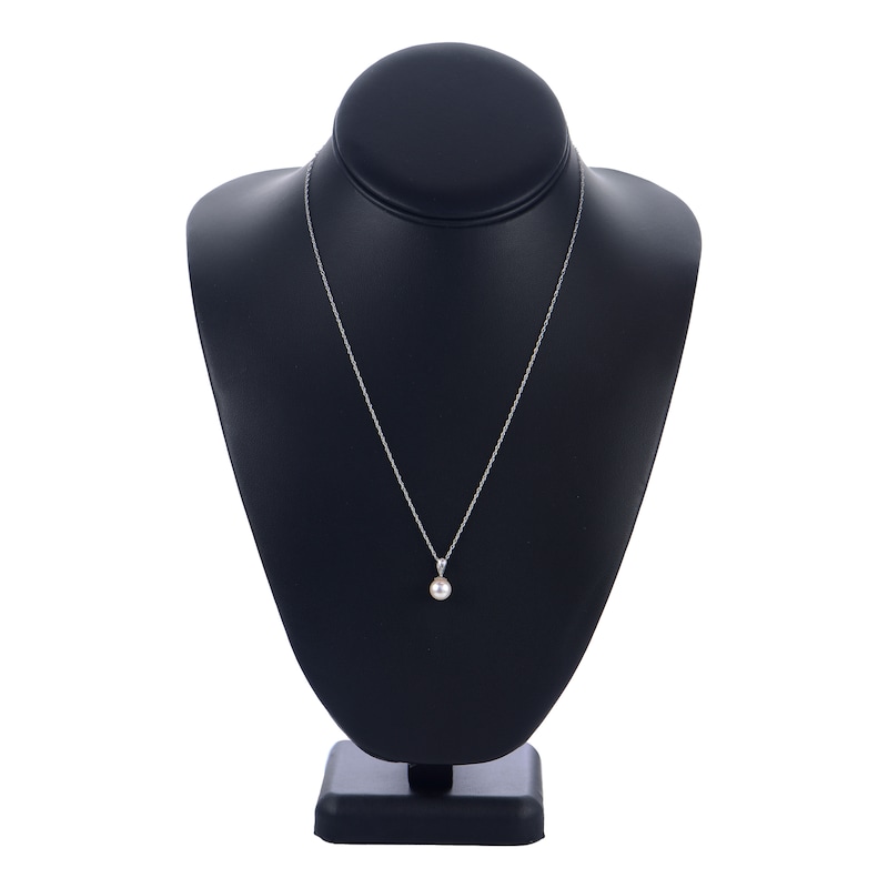 Main Image 2 of Akoya Cultured Pearl Necklace 14K White Gold 18"