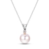 Thumbnail Image 1 of Akoya Cultured Pearl Necklace Diamond Accent 14K White Gold 18"