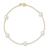 Thumbnail Image 1 of Freshwater Cultured Pearl Station Anklet 14K Yellow Gold 9"